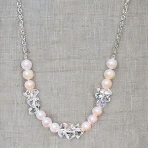Hand Made Diamond Pearl Necklace